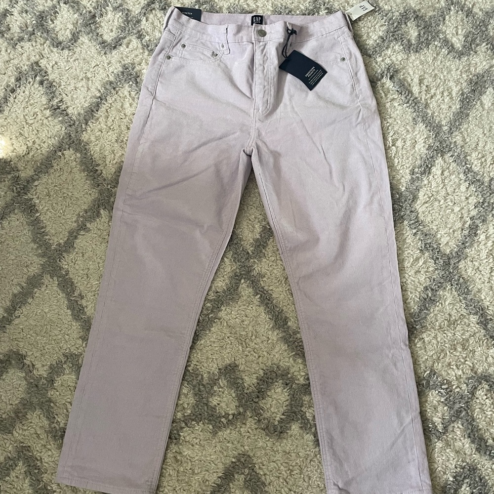 Gap lavender corduroy high rise pants